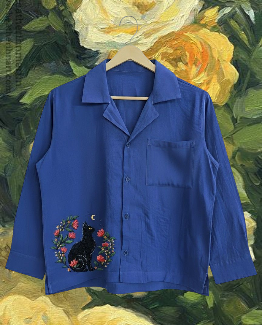 Meow night Shirt - Blue